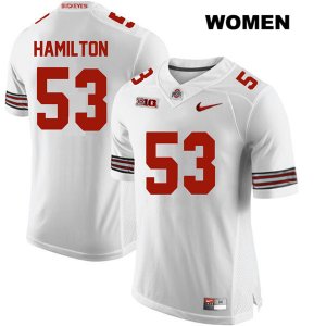 Women's NCAA Ohio State Buckeyes Davon Hamilton #53 College Stitched Authentic Nike White Football Jersey SC20P70VO